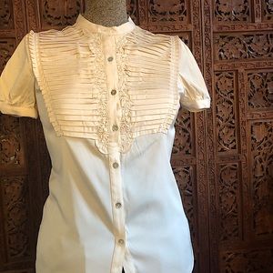 MaxStudio beautifully detailed silk shirt. XS. NWT